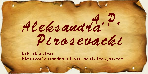 Aleksandra Piroševački vizit kartica